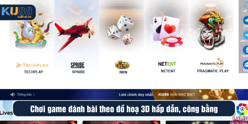 Chơi game bài 3D cuốn hút