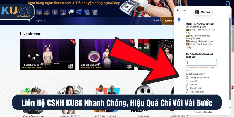 Những trường hợp người chơi nên liên hệ CSKH KU88