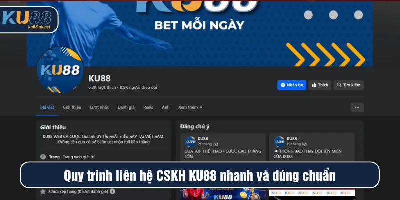 Quy trình liên hệ CSKH KU88 nhanh và đúng chuẩn